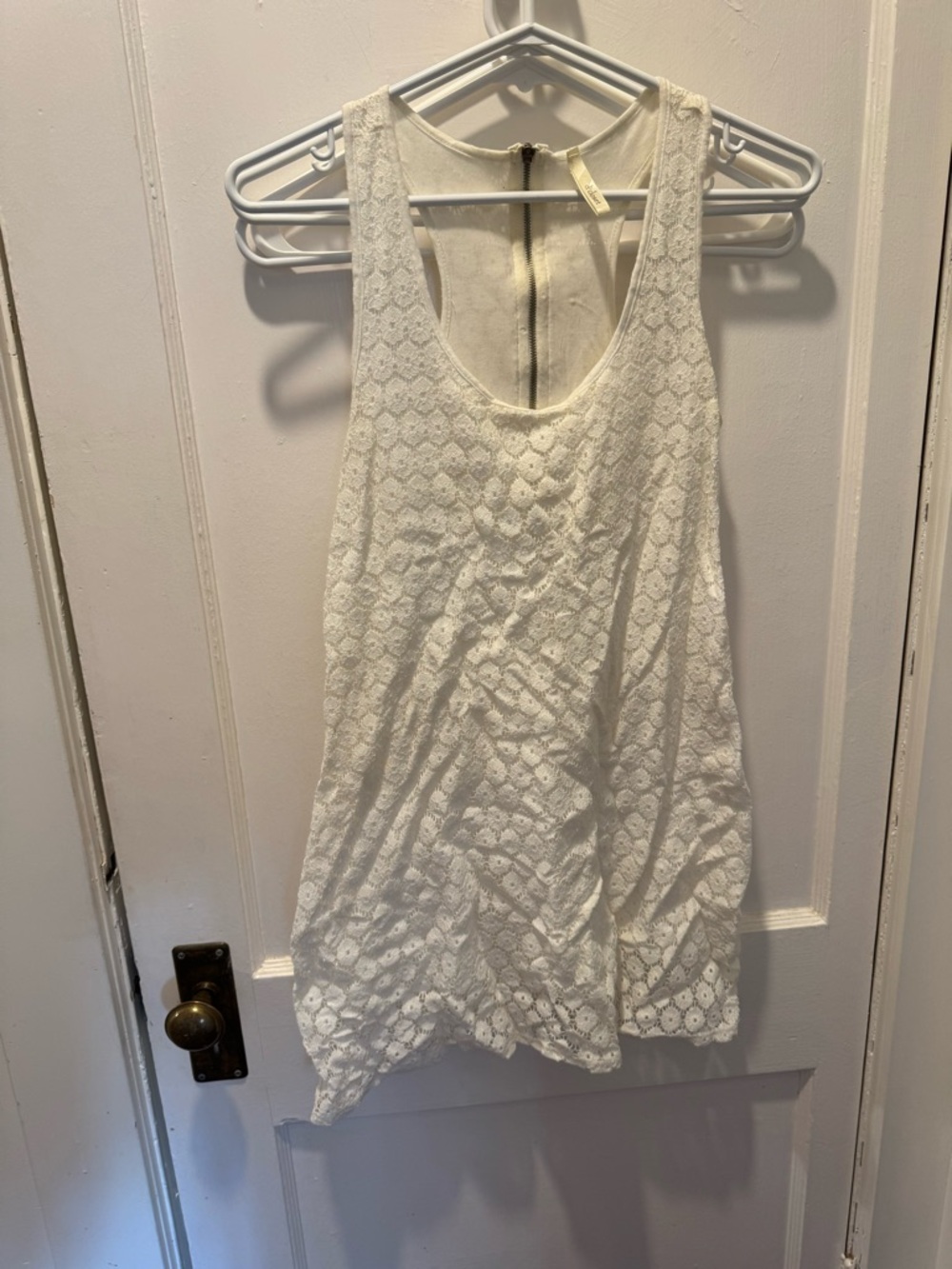 Women's White boho Lace mini dress